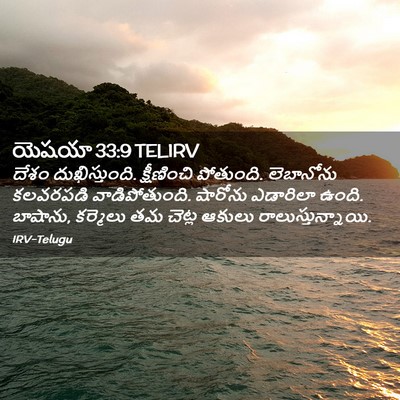 Picture 02 - యెషయా 33:9 TELIRV - దేశం దుఖిస్తుంది. - Bible Verse Picture