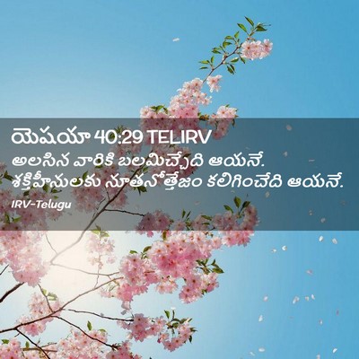 Picture 02 - యెషయా 40:29 TELIRV - అలసిన వారికి - Bible Verse Picture