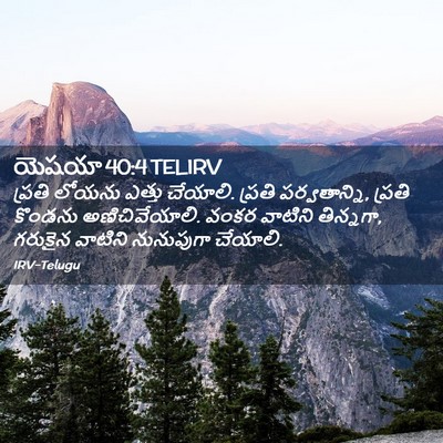 Picture 02 - యెషయా 40:4 TELIRV - ప్రతి లోయను ఎత్తు - Bible Verse Picture