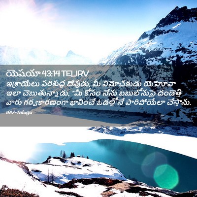 Picture 02 - యెషయా 43:14 TELIRV - ఇశ్రాయేలు - Bible Verse Picture