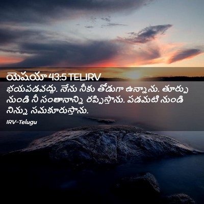 Picture 02 - యెషయా 43:5 TELIRV - భయపడవద్దు. నేను - Bible Verse Picture