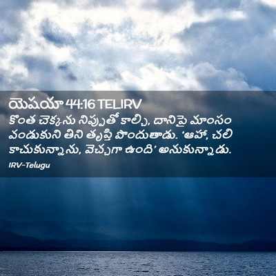 Picture 02 - యెషయా 44:16 TELIRV - కొంత చెక్కను - Bible Verse Picture