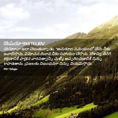 Picture 02 - యెషయా 49:8 TELIRV - యెహోవా ఇలా - Bible Verse Picture