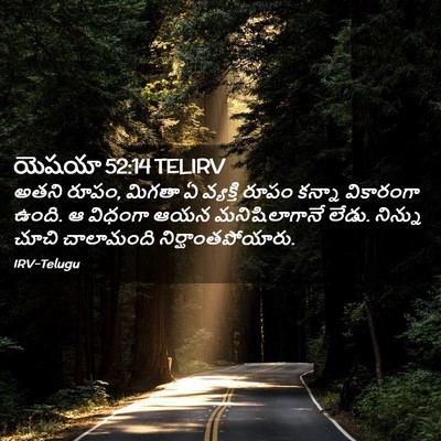 Picture 02 - యెషయా 52:14 TELIRV - అతని రూపం, మిగతా ఏ - Bible Verse Picture