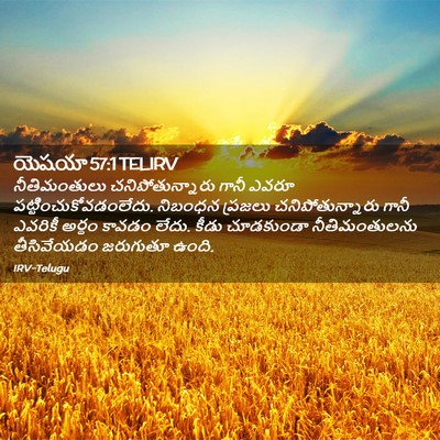 Picture 02 - యెషయా 57:1 TELIRV - నీతిమంతులు - Bible Verse Picture