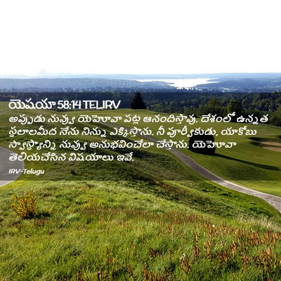 Picture 02 - యెషయా 58:14 TELIRV - అప్పుడు నువ్వు - Bible Verse Picture