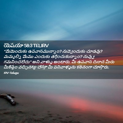 Picture 02 - యెషయా 58:3 TELIRV - “మేమెందుకు - Bible Verse Picture