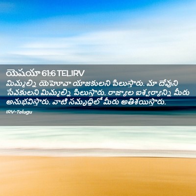 Picture 02 - యెషయా 61:6 TELIRV - మిమ్మల్ని యెహోవా - Bible Verse Picture