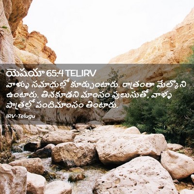Picture 02 - యెషయా 65:4 TELIRV - వాళ్ళు సమాధుల్లో - Bible Verse Picture