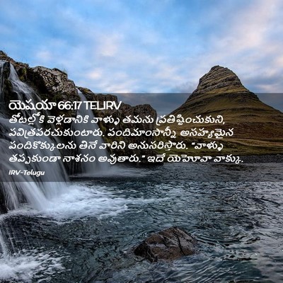 Picture 02 - యెషయా 66:17 TELIRV - తోటల్లోకి - Bible Verse Picture