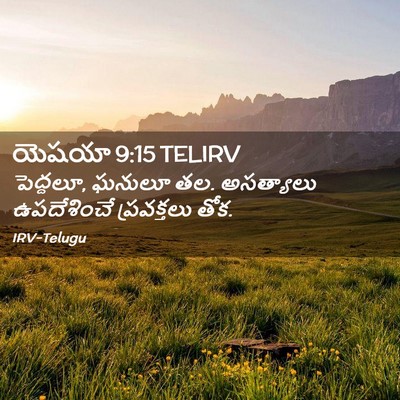 Picture 02 - యెషయా 9:15 TELIRV - పెద్దలూ, ఘనులూ తల. - Bible Verse Picture