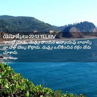 Picture 02 - యెహెజ్కేలు 22:13 TELIRV - “కాబట్టి చూడు, - Bible Verse Picture