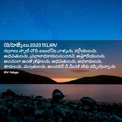 Picture 02 - యెహెజ్కేలు 23:23 TELIRV - గుర్రాలు స్వారీ - Bible Verse Picture