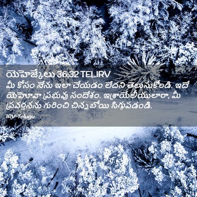 Picture 02 - యెహెజ్కేలు 36:32 TELIRV - మీ కోసం నేను ఇలా - Bible Verse Picture