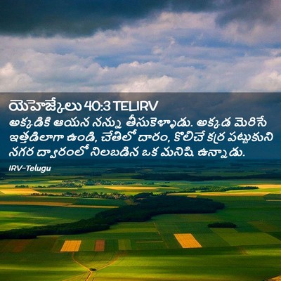 Picture 02 - యెహెజ్కేలు 40:3 TELIRV - అక్కడికి ఆయన - Bible Verse Picture