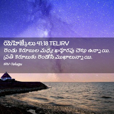 Picture 02 - యెహెజ్కేలు 41:18 TELIRV - రెండు కెరూబుల - Bible Verse Picture