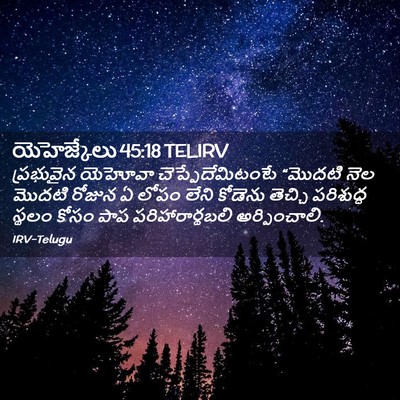 Picture 02 - యెహెజ్కేలు 45:18 TELIRV - ప్రభువైన యెహోవా - Bible Verse Picture