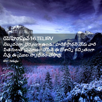 Picture 02 - యెహోషువ 1:6 TELIRV - నిబ్బరంగా, - Bible Verse Picture