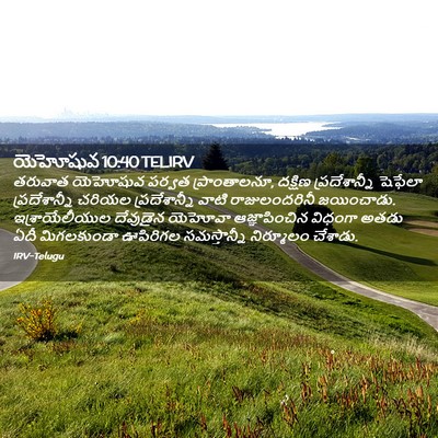 Picture 02 - యెహోషువ 10:40 TELIRV - తరువాత యెహోషువ - Bible Verse Picture