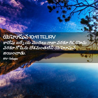 Picture 02 - యెహోషువ 10:41 TELIRV - కాదేషు బర్నేయ - Bible Verse Picture