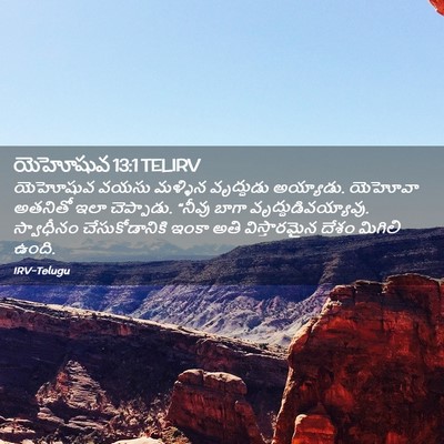 Picture 02 - యెహోషువ 13:1 TELIRV - యెహోషువ వయసు - Bible Verse Picture