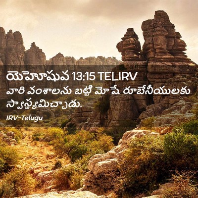 Picture 02 - యెహోషువ 13:15 TELIRV - వారి వంశాలను - Bible Verse Picture