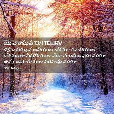 Picture 02 - యెహోషువ 13:4 TELIRV - దక్షిణ దిక్కున - Bible Verse Picture