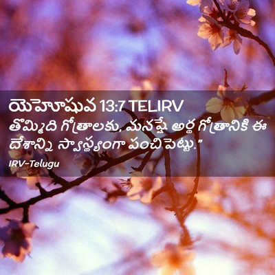 Picture 02 - యెహోషువ 13:7 TELIRV - తొమ్మిది - Bible Verse Picture