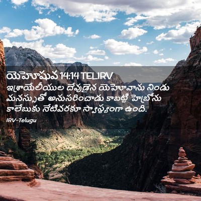 Picture 02 - యెహోషువ 14:14 TELIRV - ఇశ్రాయేలీయుల - Bible Verse Picture