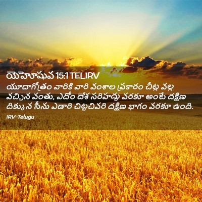 Picture 02 - యెహోషువ 15:1 TELIRV - యూదాగోత్రం వారికి - Bible Verse Picture