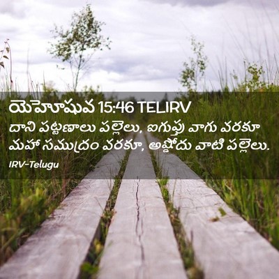 Picture 02 - యెహోషువ 15:46 TELIRV - దాని పట్టణాలు - Bible Verse Picture