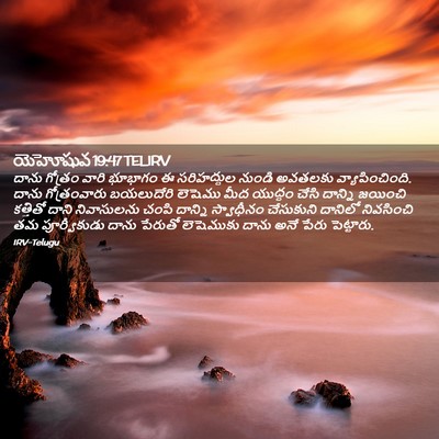 Picture 02 - యెహోషువ 19:47 TELIRV - దాను గోత్రం వారి - Bible Verse Picture