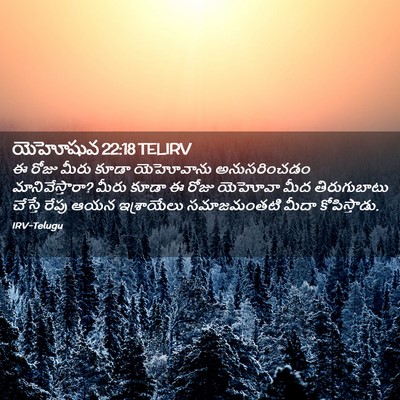 Picture 02 - యెహోషువ 22:18 TELIRV - ఈ రోజు మీరు కూడా - Bible Verse Picture