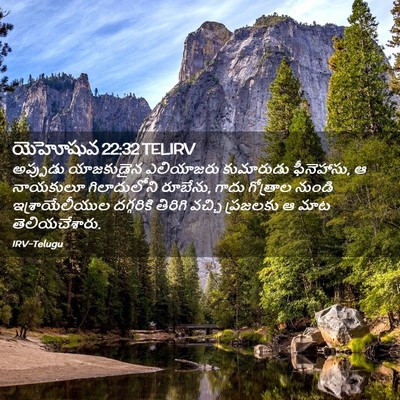 Picture 02 - యెహోషువ 22:32 TELIRV - అప్పుడు యాజకుడైన - Bible Verse Picture