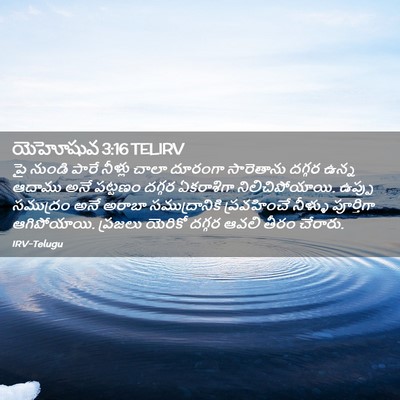 Picture 02 - యెహోషువ 3:16 TELIRV - పై నుండి పారే - Bible Verse Picture