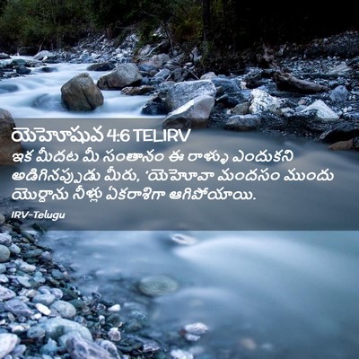 Picture 02 - యెహోషువ 4:6 TELIRV - ఇక మీదట మీ సంతానం ఈ - Bible Verse Picture