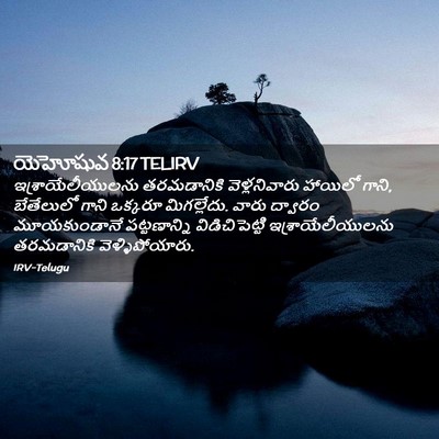 Picture 02 - యెహోషువ 8:17 TELIRV - ఇశ్రాయేలీయులను - Bible Verse Picture