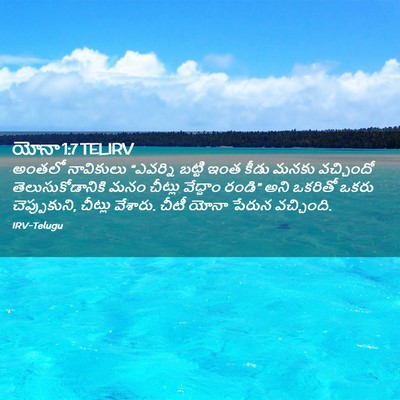 Picture 02 - యోనా 1:7 TELIRV - అంతలో నావికులు - Bible Verse Picture