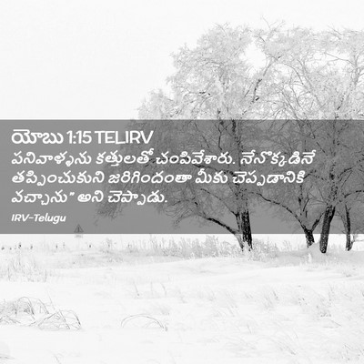 Picture 02 - యోబు 1:15 TELIRV - పనివాళ్ళను - Bible Verse Picture