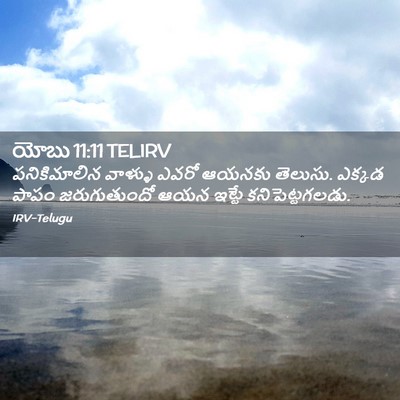 Picture 02 - యోబు 11:11 TELIRV - పనికిమాలిన వాళ్ళు - Bible Verse Picture