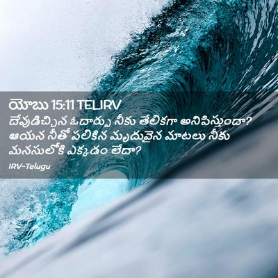 Picture 02 - యోబు 15:11 TELIRV - దేవుడిచ్చిన - Bible Verse Picture