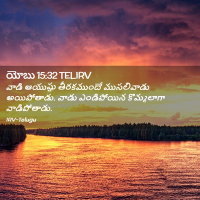 Picture 02 - యోబు 15:32 TELIRV - వాడి ఆయుష్షు - Bible Verse Picture