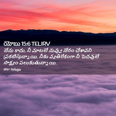 Picture 02 - యోబు 15:6 TELIRV - నేను కాదు, నీ మాటలే - Bible Verse Picture