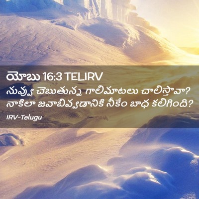 Picture 02 - యోబు 16:3 TELIRV - నువ్వు చెబుతున్న - Bible Verse Picture