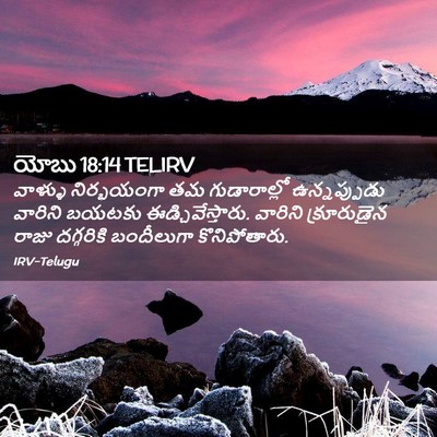 Picture 02 - యోబు 18:14 TELIRV - వాళ్ళు నిర్భయంగా - Bible Verse Picture