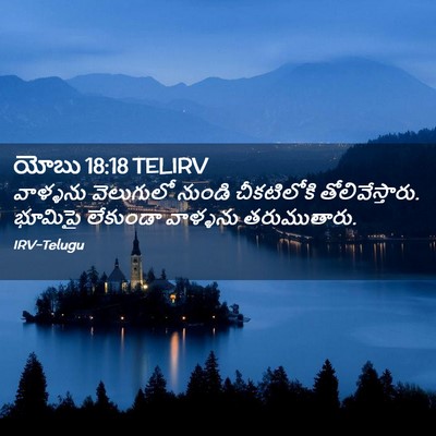 Picture 02 - యోబు 18:18 TELIRV - వాళ్ళను వెలుగులో - Bible Verse Picture