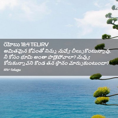 Picture 02 - యోబు 18:4 TELIRV - అమితమైన కోపంతో - Bible Verse Picture