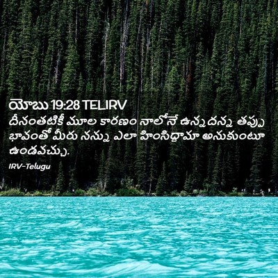 Picture 02 - యోబు 19:28 TELIRV - దీనంతటికీ మూల - Bible Verse Picture