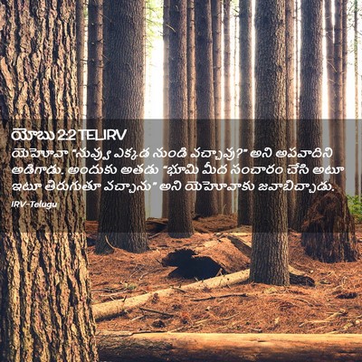 Picture 02 - యోబు 2:2 TELIRV - యెహోవా “నువ్వు - Bible Verse Picture