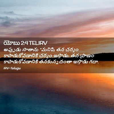 Picture 02 - యోబు 2:4 TELIRV - అప్పుడు సాతాను - Bible Verse Picture